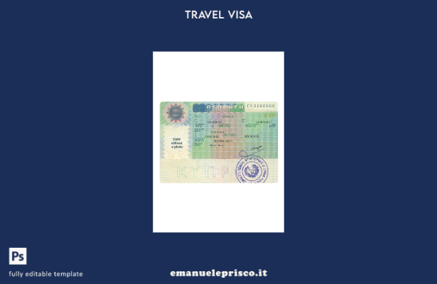 modello di visto di viaggio per Cipro in stile verificato